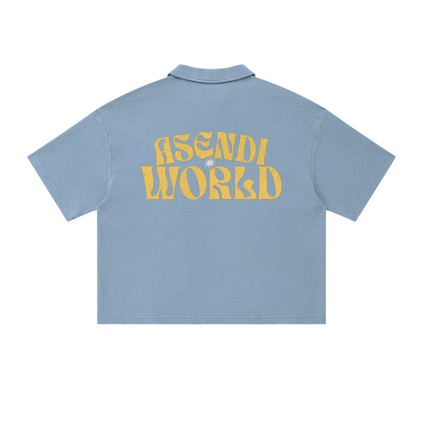Unisex Vintage Wash Waffle Boxy Polo Shirt