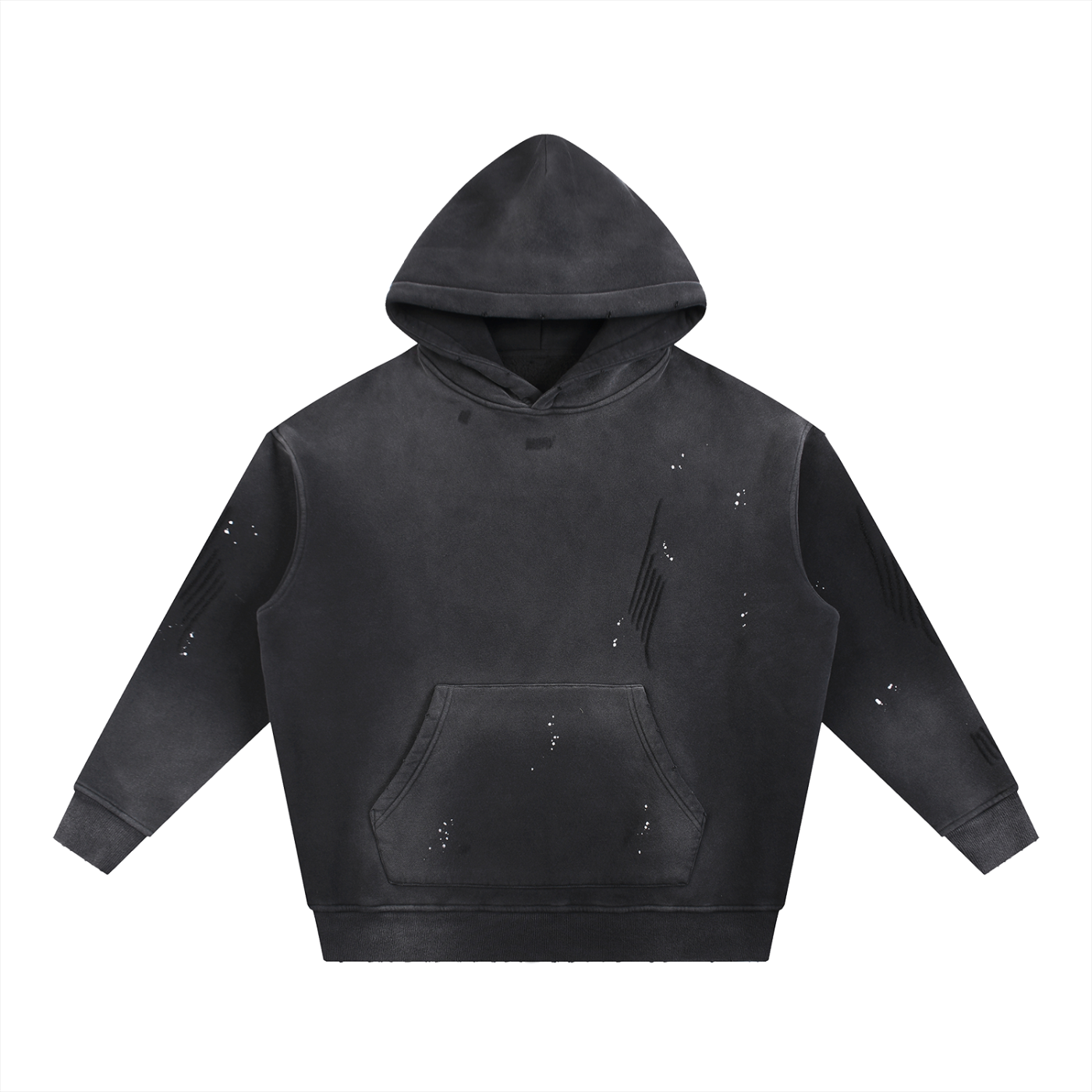 Unisex Vintage Washed Frayed Fleece Hoodie