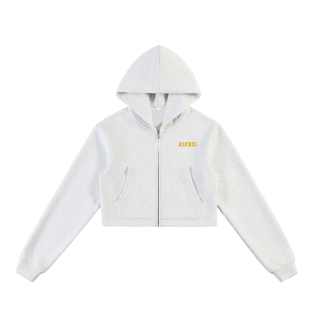 Essential Cropped Zip-Up Hoodie