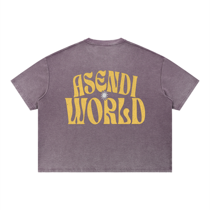 Unisex Vintage Wash Sunfade Boxy Waffle T-Shirt