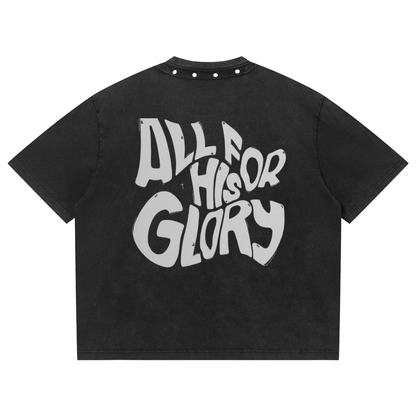 Unisex Washed Boxy Studded T-Shirt