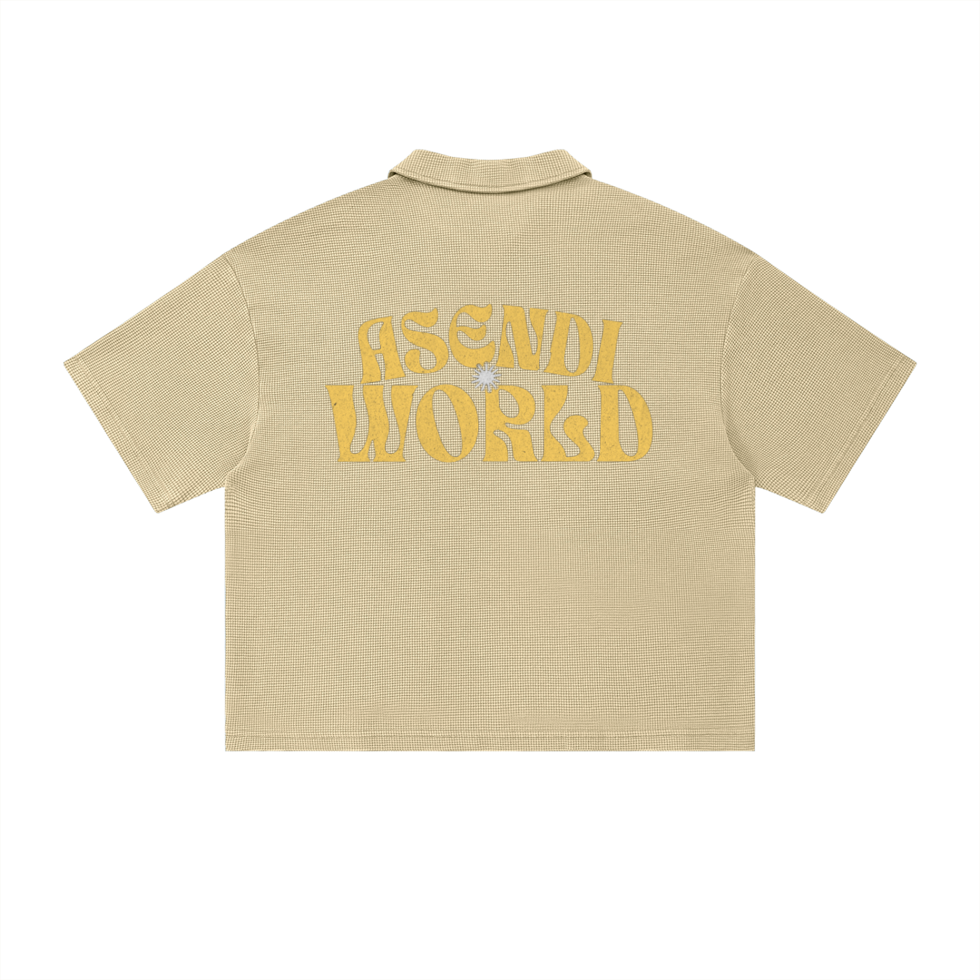 Unisex Vintage Wash Waffle Boxy Polo Shirt