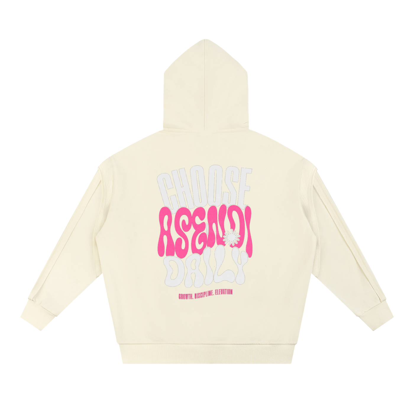 Contrast Tape Raw Edge Double Layered Hoodie