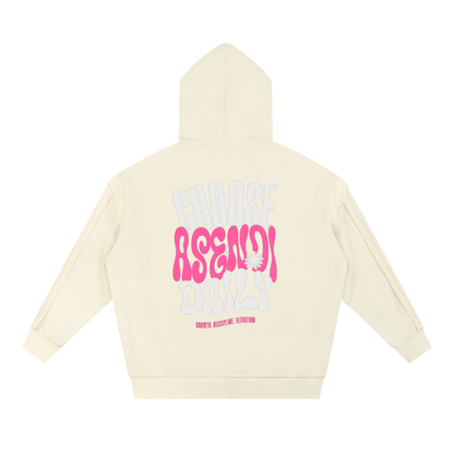 Contrast Tape Raw Edge Double Layered Hoodie
