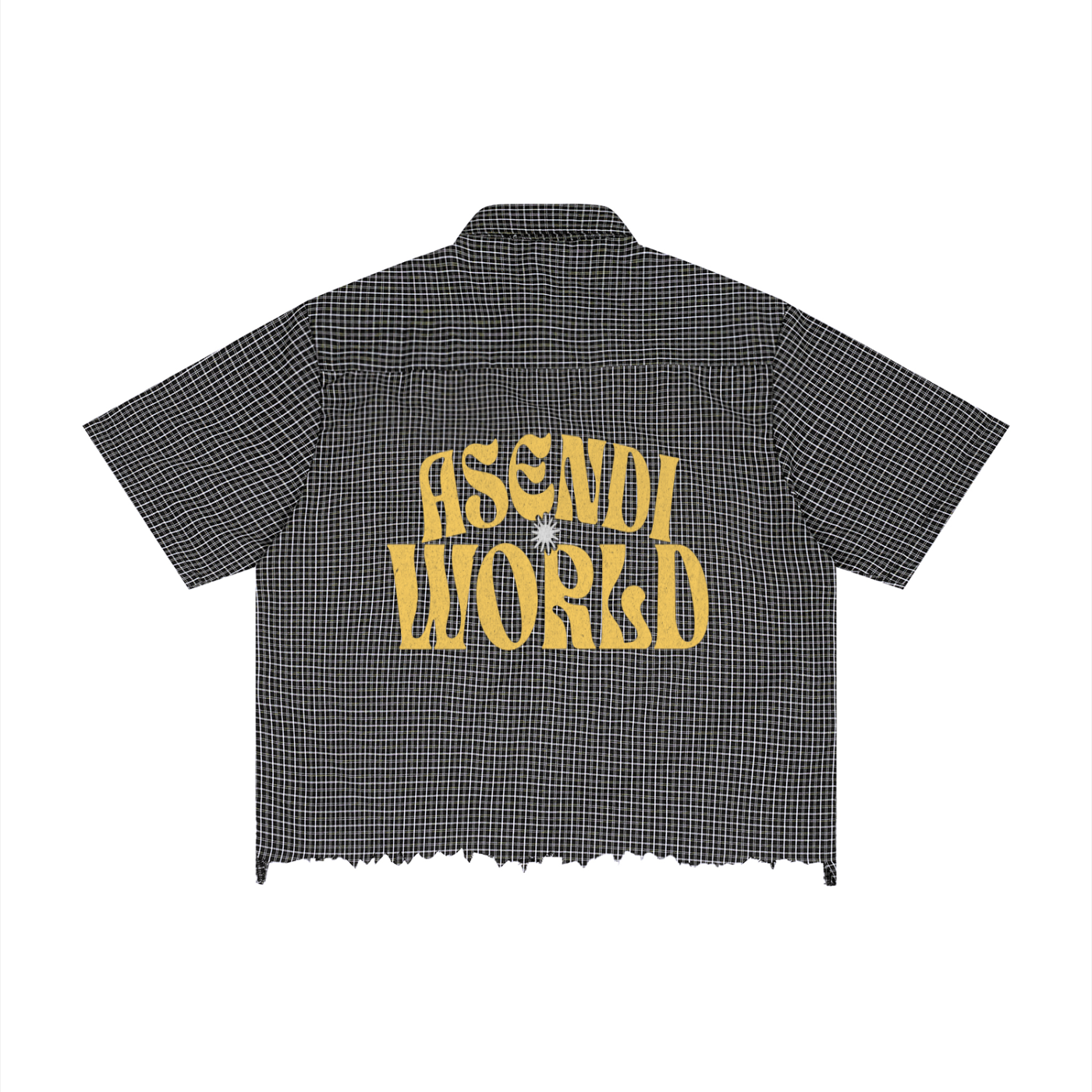 Unisex Distressed Plaid Boxy Shirt