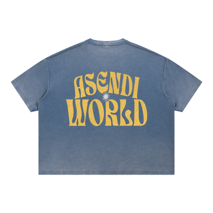 Unisex Vintage Wash Sunfade Boxy Waffle T-Shirt