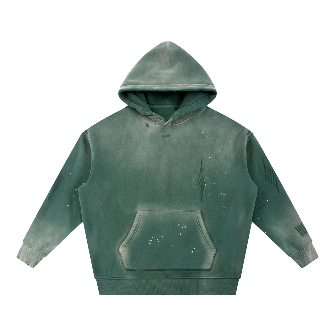 Unisex Vintage Washed Frayed Fleece Hoodie