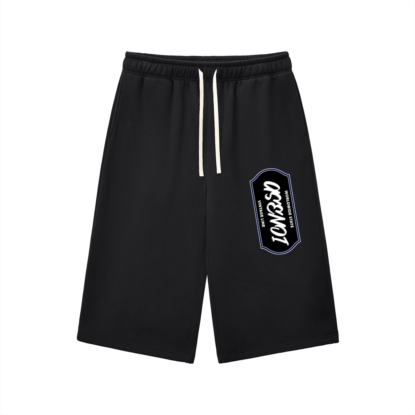 Pantalones deportivos 3/4 con cordón ajustable y corte relajado 