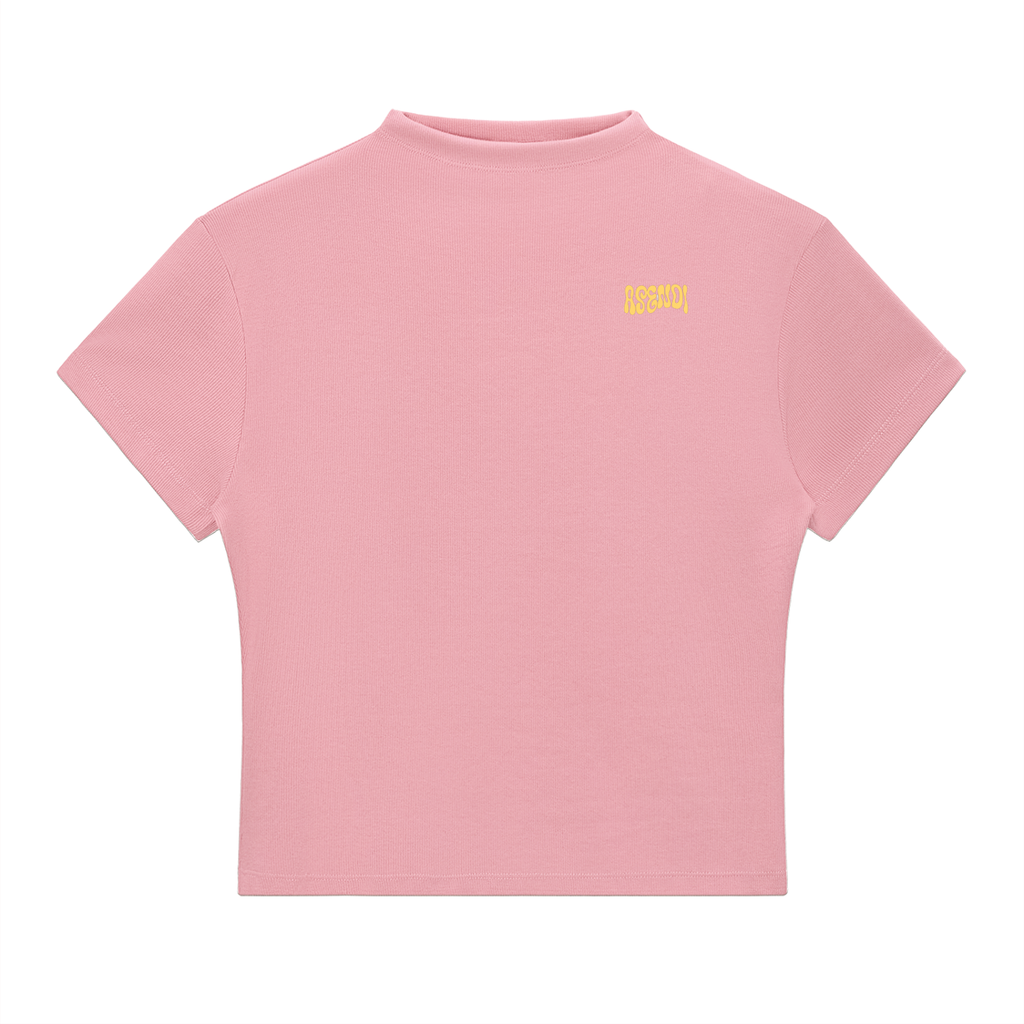 T-shirt essentiel à col montant et coupe ajustée