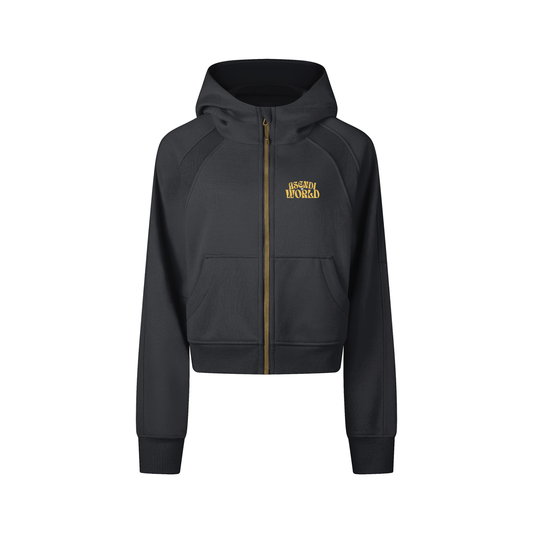 Cropped Zip-Through Hoodie