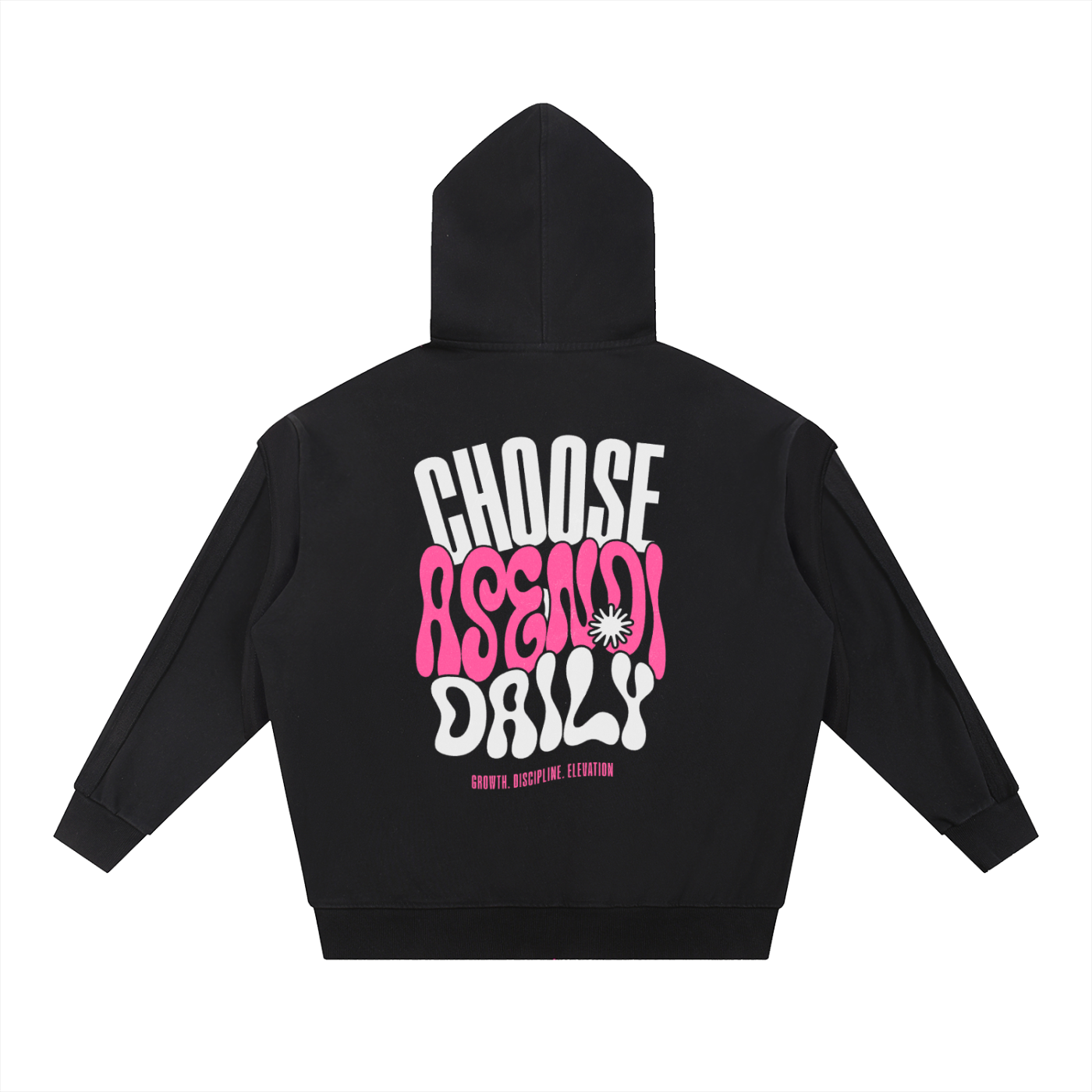 Contrast Tape Raw Edge Double Layered Hoodie