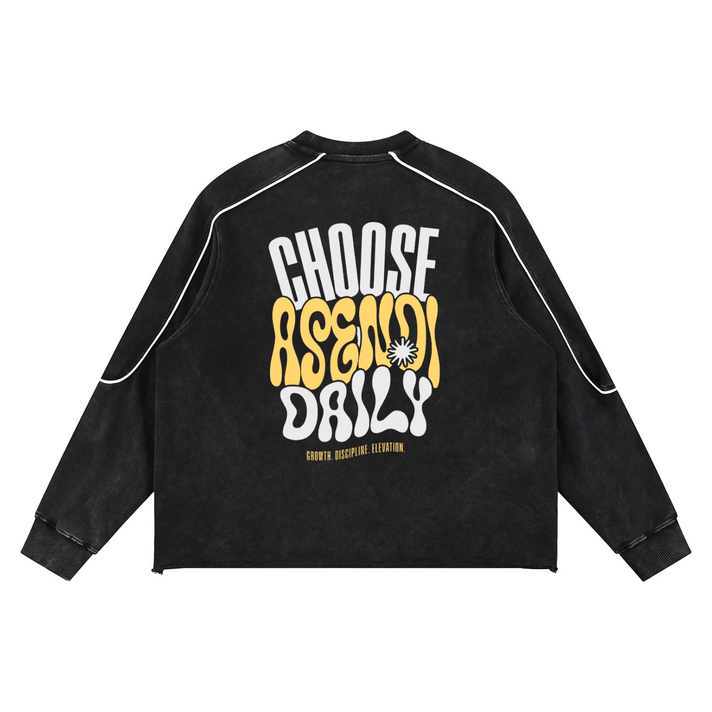 Mineral Wash Piping Raw Hem Sweatshirt