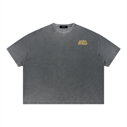 Unisex Vintage Wash Sunfade Boxy Waffle T-Shirt