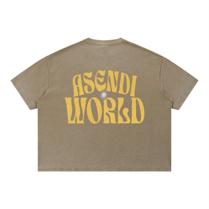 Unisex Vintage Wash Sunfade Boxy Waffle T-Shirt