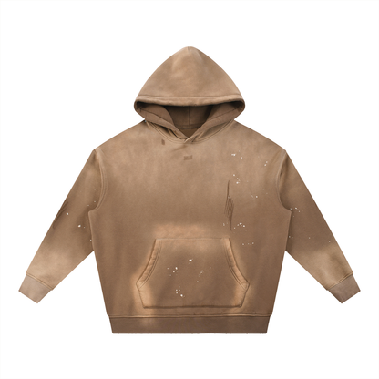 Unisex Vintage Washed Frayed Fleece Hoodie