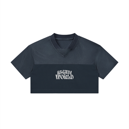 Women’s Cropped Paneled V-Neck Jersey