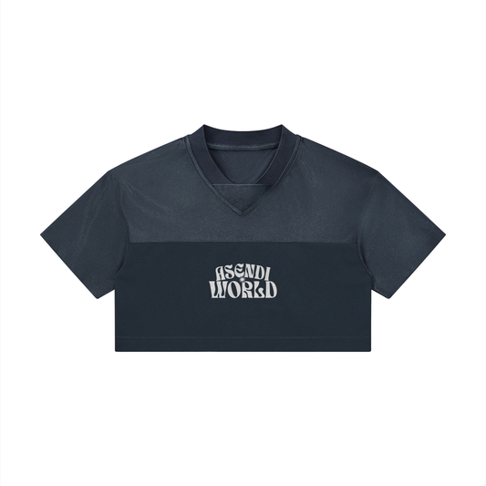 Women’s Cropped Paneled V-Neck Jersey