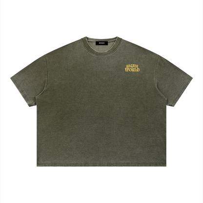 Unisex Vintage Wash Sunfade Boxy Waffle T-Shirt