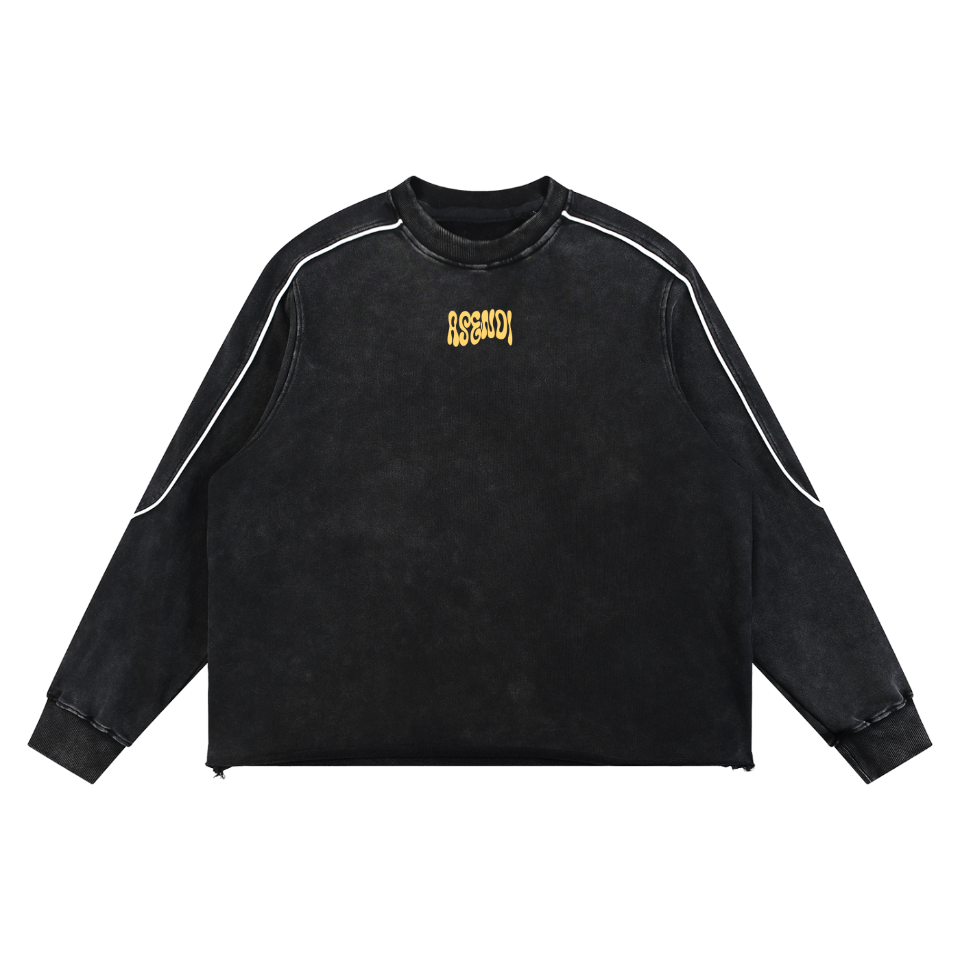 Mineral Wash Piping Raw Hem Sweatshirt