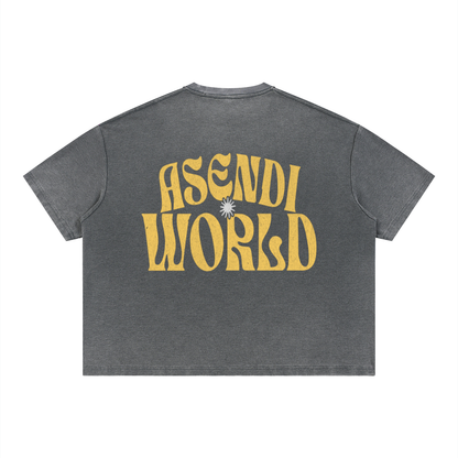 Unisex Vintage Wash Sunfade Boxy Waffle T-Shirt
