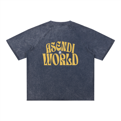 Unisex Mineral Wash Raw Edge T-Shirt