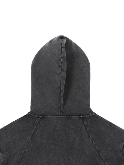 Vintage Washed Raw Edge Hoodie