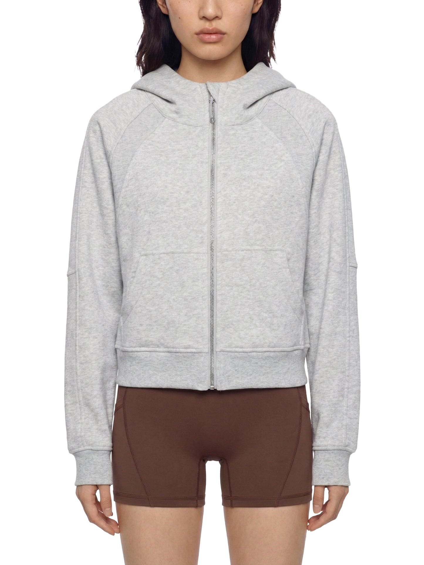 Cropped Zip-Through Hoodie