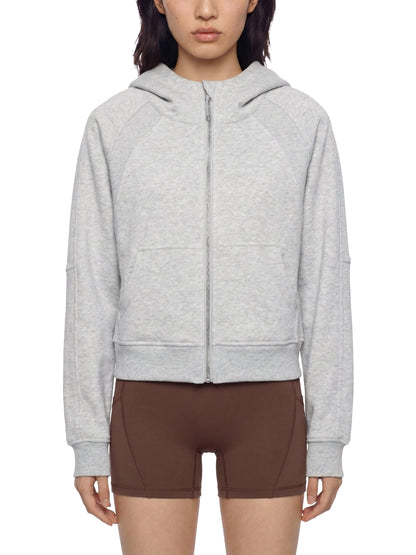 Cropped Zip-Through Hoodie