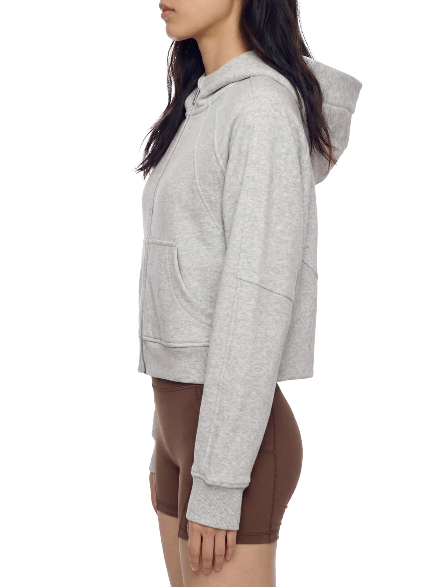 Cropped Zip-Through Hoodie