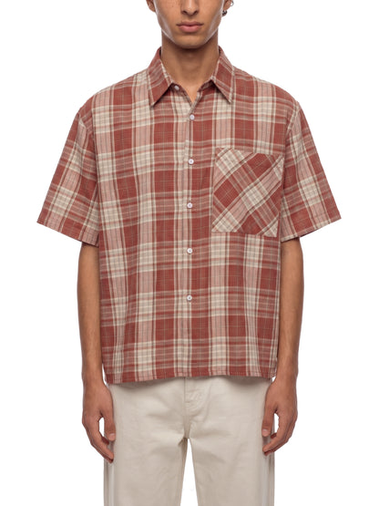Unisex Plaid Boxy Short Sleeve Shirt