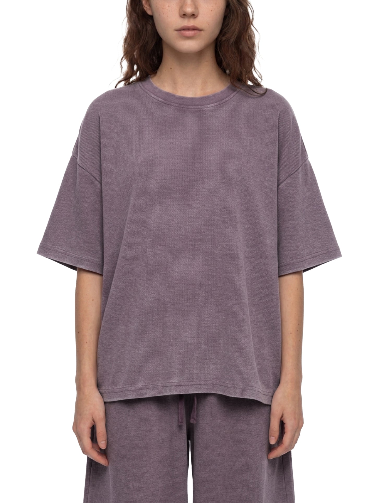 Unisex Vintage Wash Sunfade Boxy Waffle T-Shirt