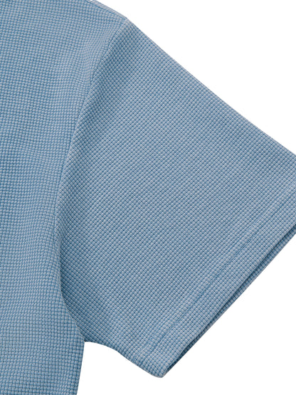 Unisex Vintage Wash Waffle Boxy Polo Shirt